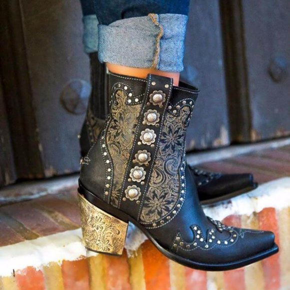 NIB Old Gringo San Antonio Rose Ankle Boots (10) - Picture 11 of 12